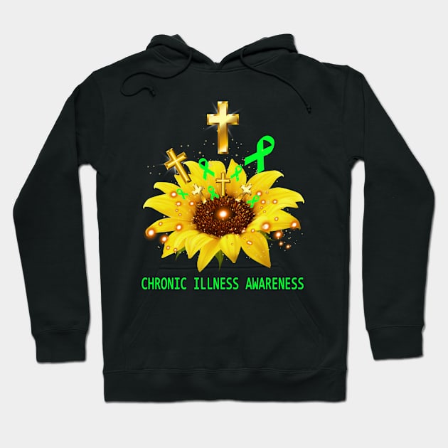Chronic Illness Awareness Sunflower Faith Hope Love Hoodie by ThePassion99